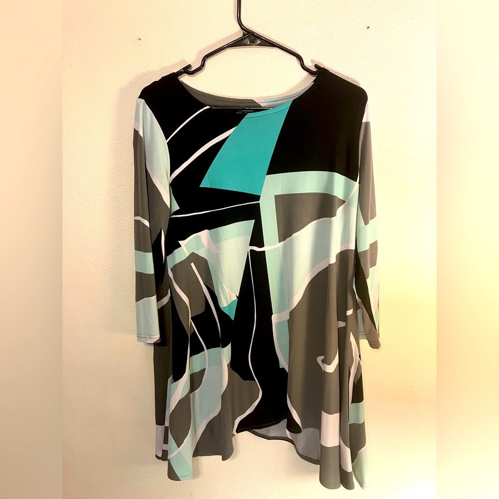 Alfani Small Modern Blue, Black and Grey Dress